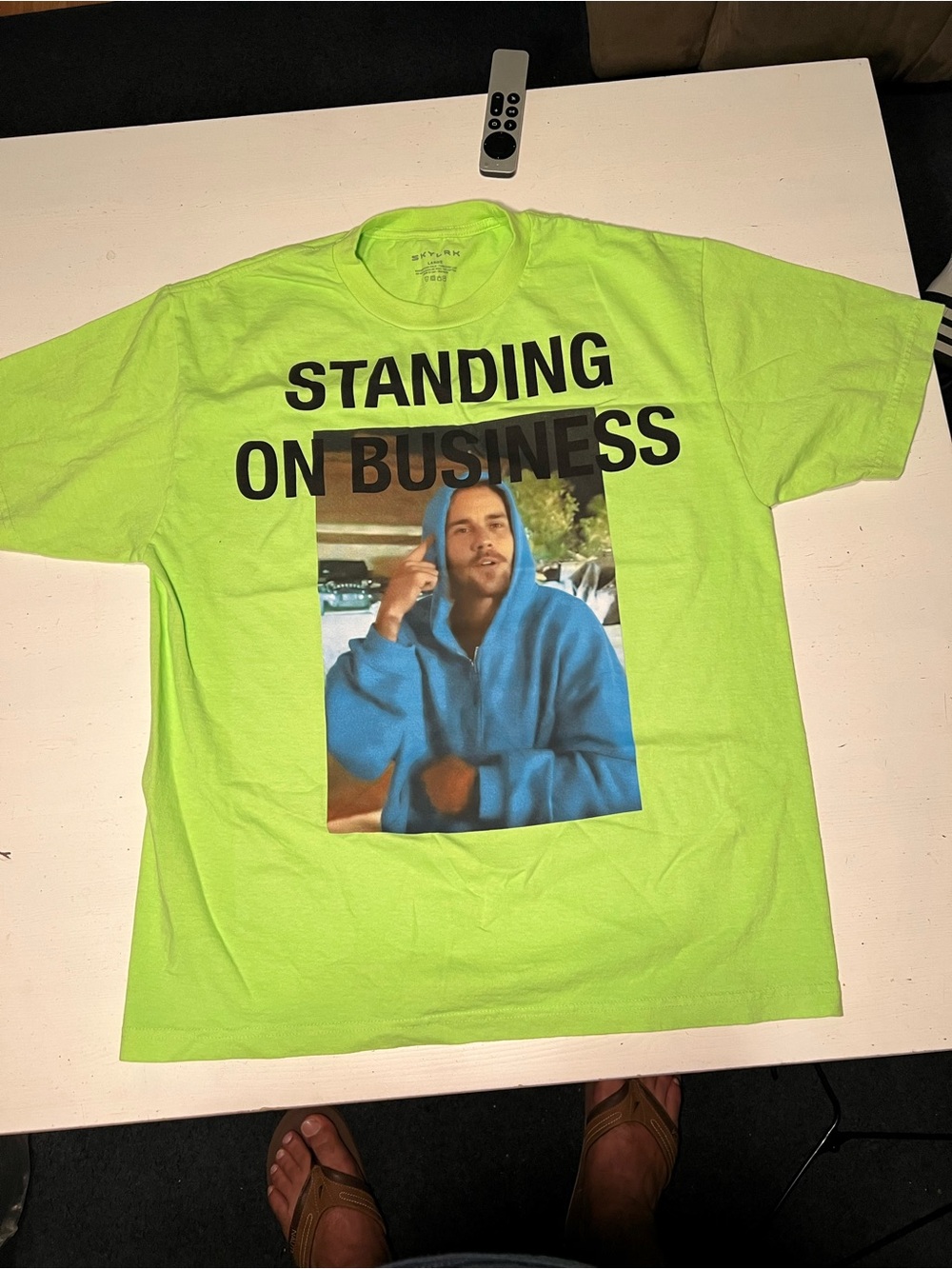 Standing on Business Graphic Tee - Neon Lime